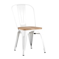 Стул Tolix Wood белый глянцевый - фото