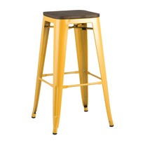 Стул барный Tolix Wood желтый - фото