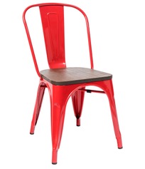 Стул Tolix Wood Красный глянцевый - фото