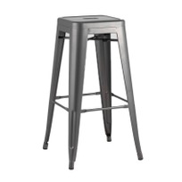 Стул Tolix барный серебристый матовый - фото